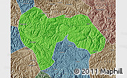 Political Map of Min Xian, semi-desaturated