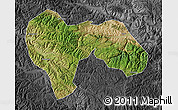 Satellite Map of Min Xian, darken, desaturated