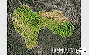 Satellite Map of Min Xian, darken, semi-desaturated