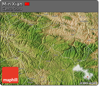 Satellite Map of Min Xian