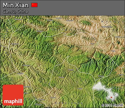 Satellite Map of Min Xian