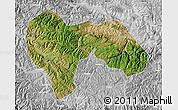 Satellite Map of Min Xian, lighten, desaturated