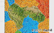 Satellite Map of Min Xian, political outside