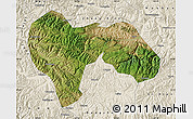 Satellite Map of Min Xian, shaded relief outside