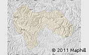 Shaded Relief Map of Min Xian, lighten, desaturated