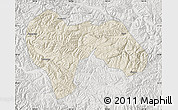 Shaded Relief Map of Min Xian, lighten, semi-desaturated
