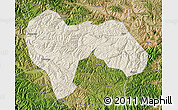 Shaded Relief Map of Min Xian, satellite outside