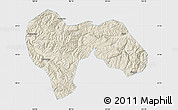 Shaded Relief Map of Min Xian, single color outside