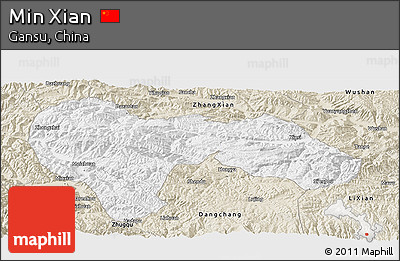Classic Style Panoramic Map of Min Xian