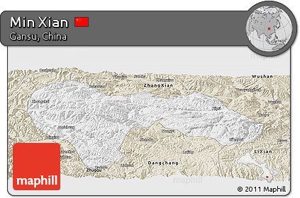 Classic Style Panoramic Map of Min Xian