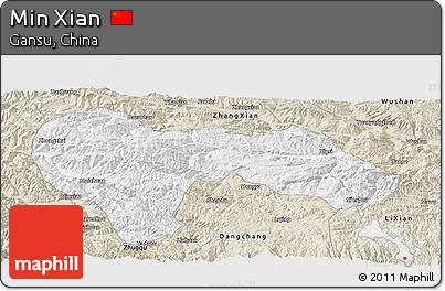 Classic Style Panoramic Map of Min Xian