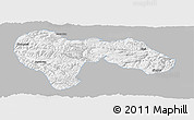 Gray Panoramic Map of Min Xian, single color outside