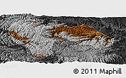 Physical Panoramic Map of Min Xian, darken, desaturated