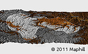 Physical Panoramic Map of Min Xian, darken
