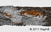 Physical Panoramic Map of Min Xian, darken, semi-desaturated