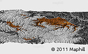 Physical Panoramic Map of Min Xian, desaturated