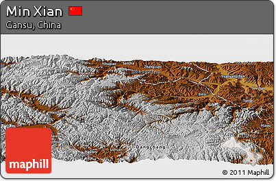 Physical Panoramic Map of Min Xian