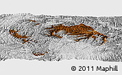 Physical Panoramic Map of Min Xian, lighten, desaturated