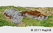 Physical Panoramic Map of Min Xian, satellite outside