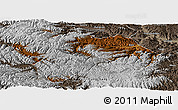 Physical Panoramic Map of Min Xian, semi-desaturated