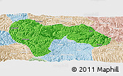 Political Panoramic Map of Min Xian, lighten
