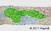 Political Panoramic Map of Min Xian, lighten, semi-desaturated