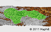 Political Panoramic Map of Min Xian, physical outside
