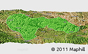 Political Panoramic Map of Min Xian, satellite outside