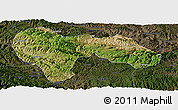 Satellite Panoramic Map of Min Xian, darken