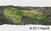 Satellite Panoramic Map of Min Xian, darken, semi-desaturated