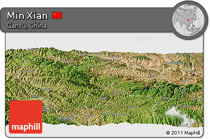 Satellite Panoramic Map of Min Xian