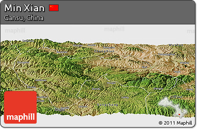 Satellite Panoramic Map of Min Xian