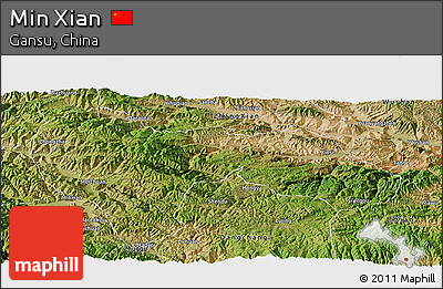 Satellite Panoramic Map of Min Xian