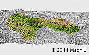 Satellite Panoramic Map of Min Xian, lighten, desaturated