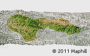 Satellite Panoramic Map of Min Xian, lighten, semi-desaturated