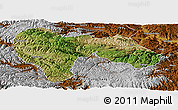 Satellite Panoramic Map of Min Xian, physical outside