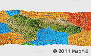 Satellite Panoramic Map of Min Xian, political outside