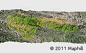 Satellite Panoramic Map of Min Xian, semi-desaturated