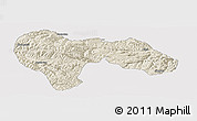 Shaded Relief Panoramic Map of Min Xian, cropped outside