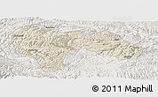 Shaded Relief Panoramic Map of Min Xian, lighten