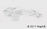 Silver Style Panoramic Map of Min Xian, single color outside