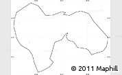 Blank Simple Map of Min Xian, cropped outside, no labels