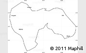 Blank Simple Map of Min Xian, cropped outside