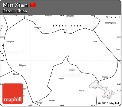 Blank Simple Map of Min Xian