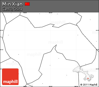 Blank Simple Map of Min Xian, no labels