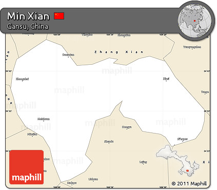 Classic Style Simple Map of Min Xian