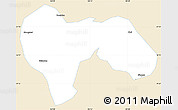 Classic Style Simple Map of Min Xian, single color outside