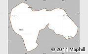 Gray Simple Map of Min Xian, cropped outside
