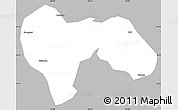 Gray Simple Map of Min Xian, single color outside