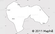 Silver Style Simple Map of Min Xian, cropped outside